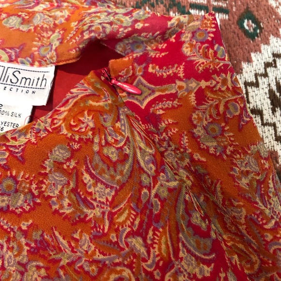 Willi Smith Boho Pink Paisley Midi Zip Up Skirt - Picture 7 of 9